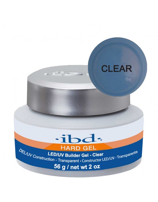 IBD Hard Gel LED/UV Builder Gel - Clear (tirštas skaidrus gelis) 56g